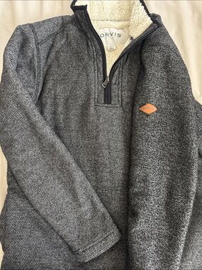 Orvis Men's Charcoal Gray Sherpa-Lined Half-Zip Pullover